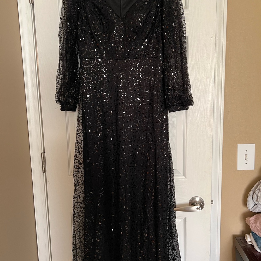 Ever Pretty Black Sequin Maxi Dress